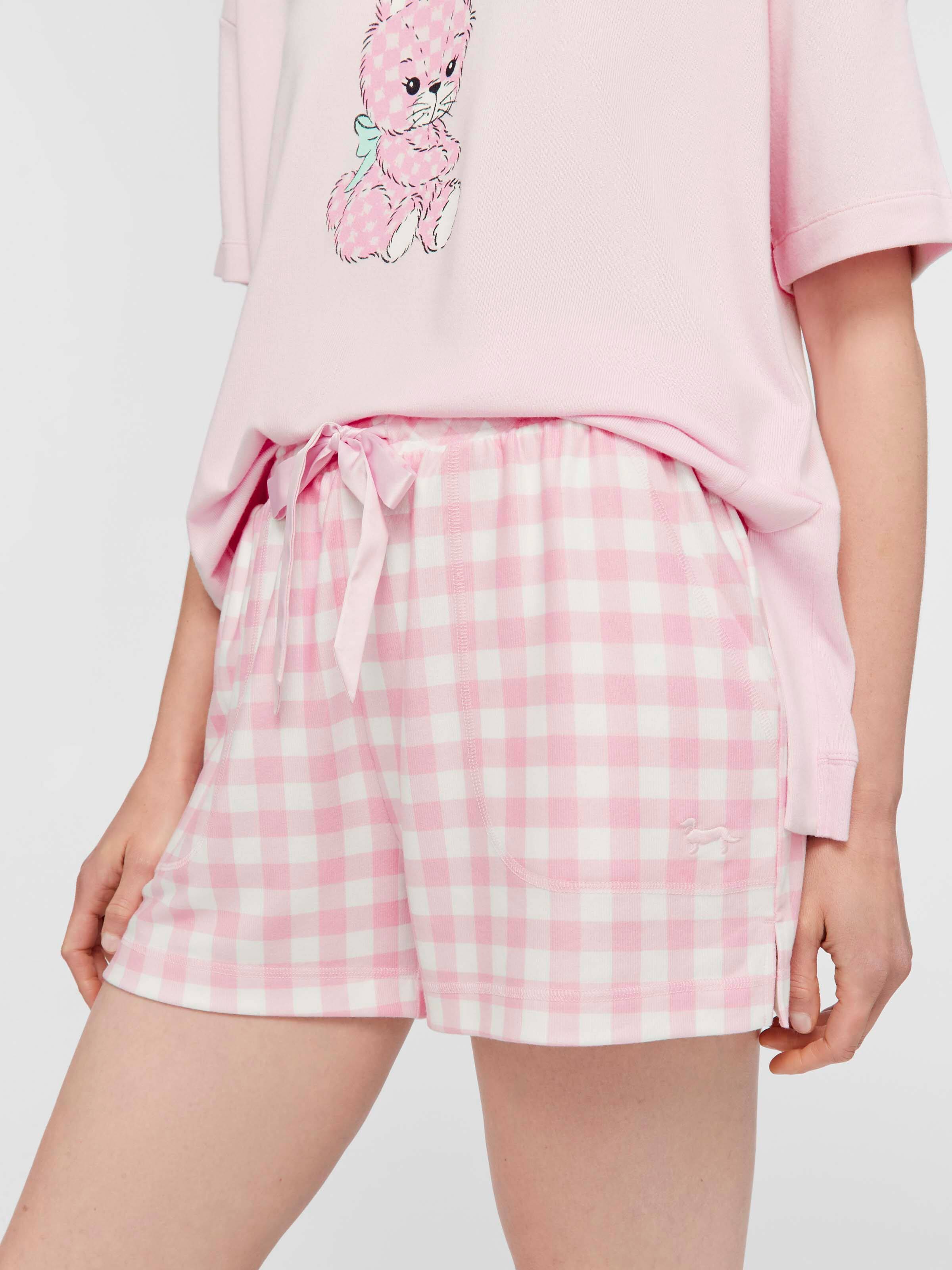 Plush Pink Gingham Short