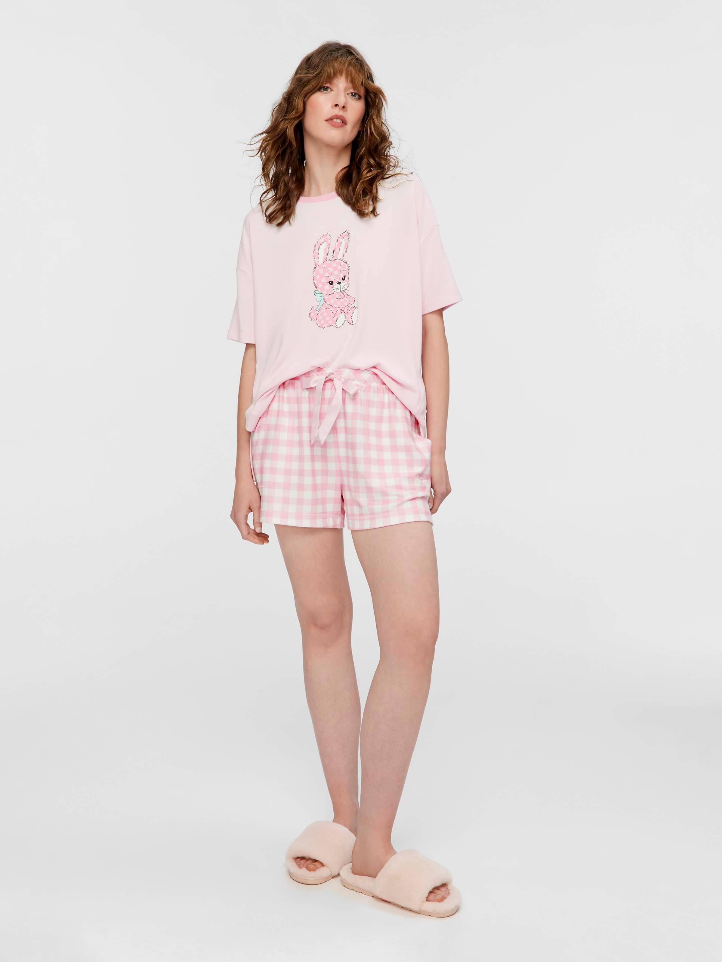 Plush Pink Gingham Short