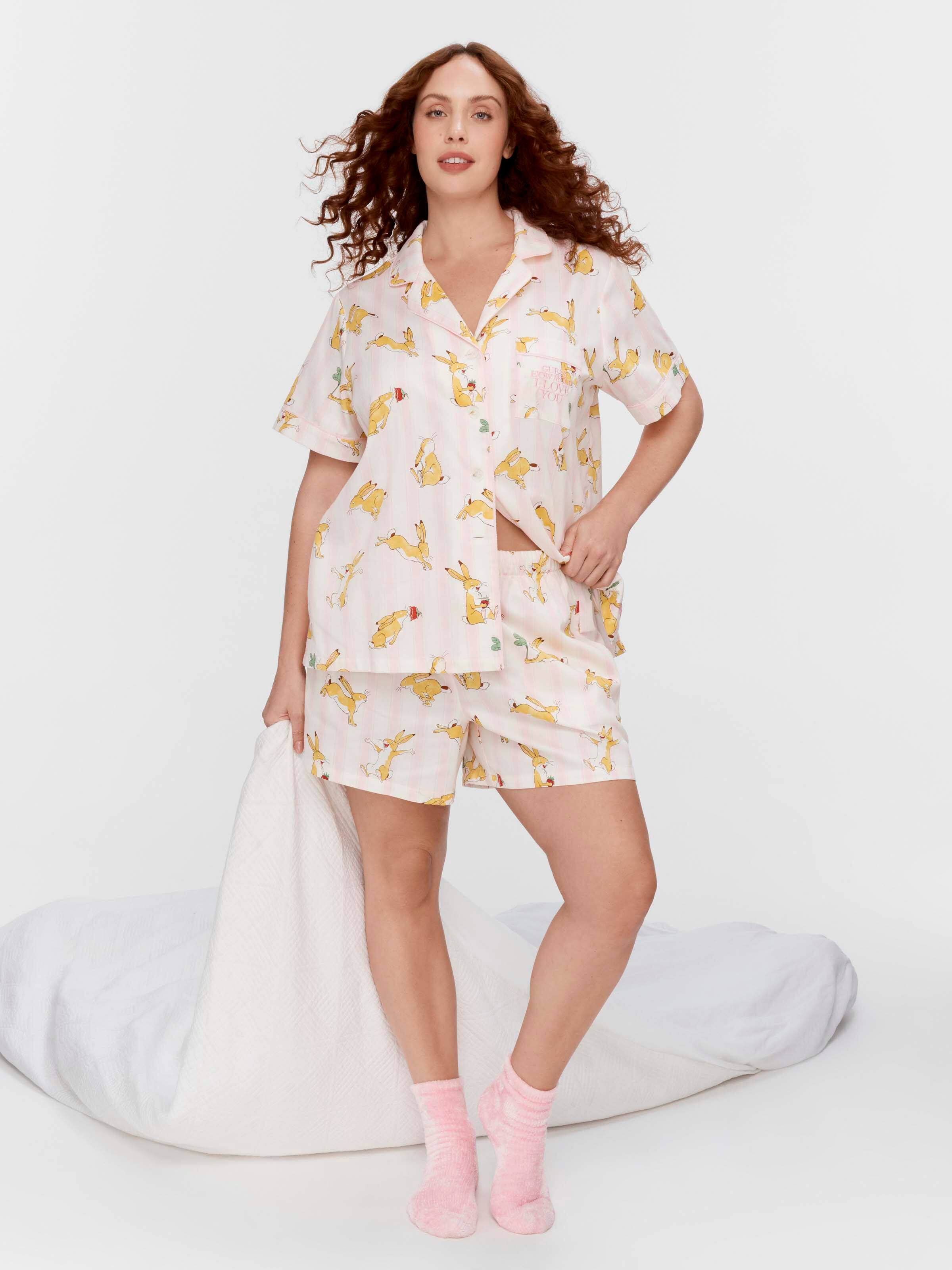 P.A. Plus Guess How Much I Love You 100% Cotton Shortie Pj Set