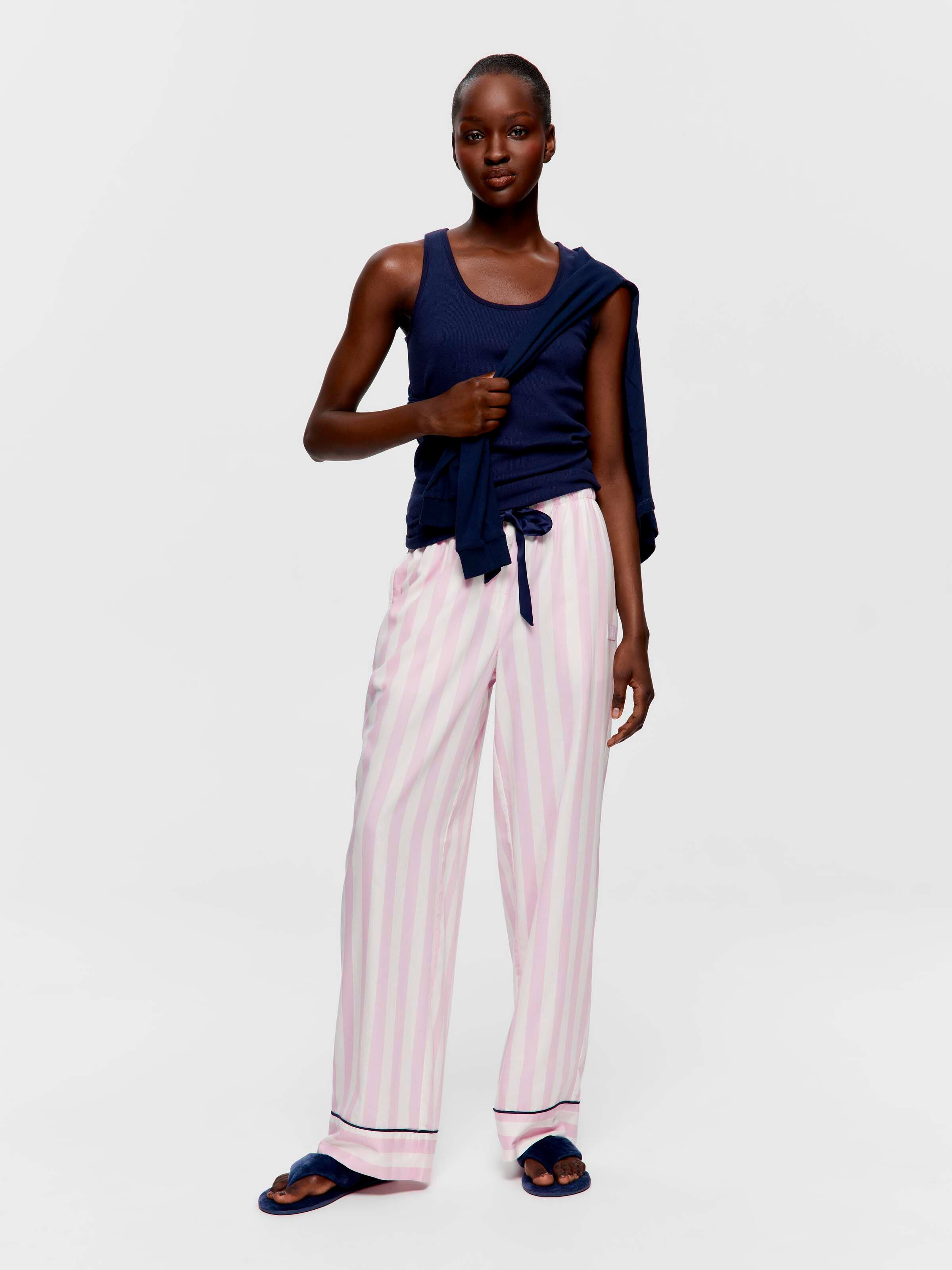 Lilac Stripe Classic 100% Cotton Pj Bottom