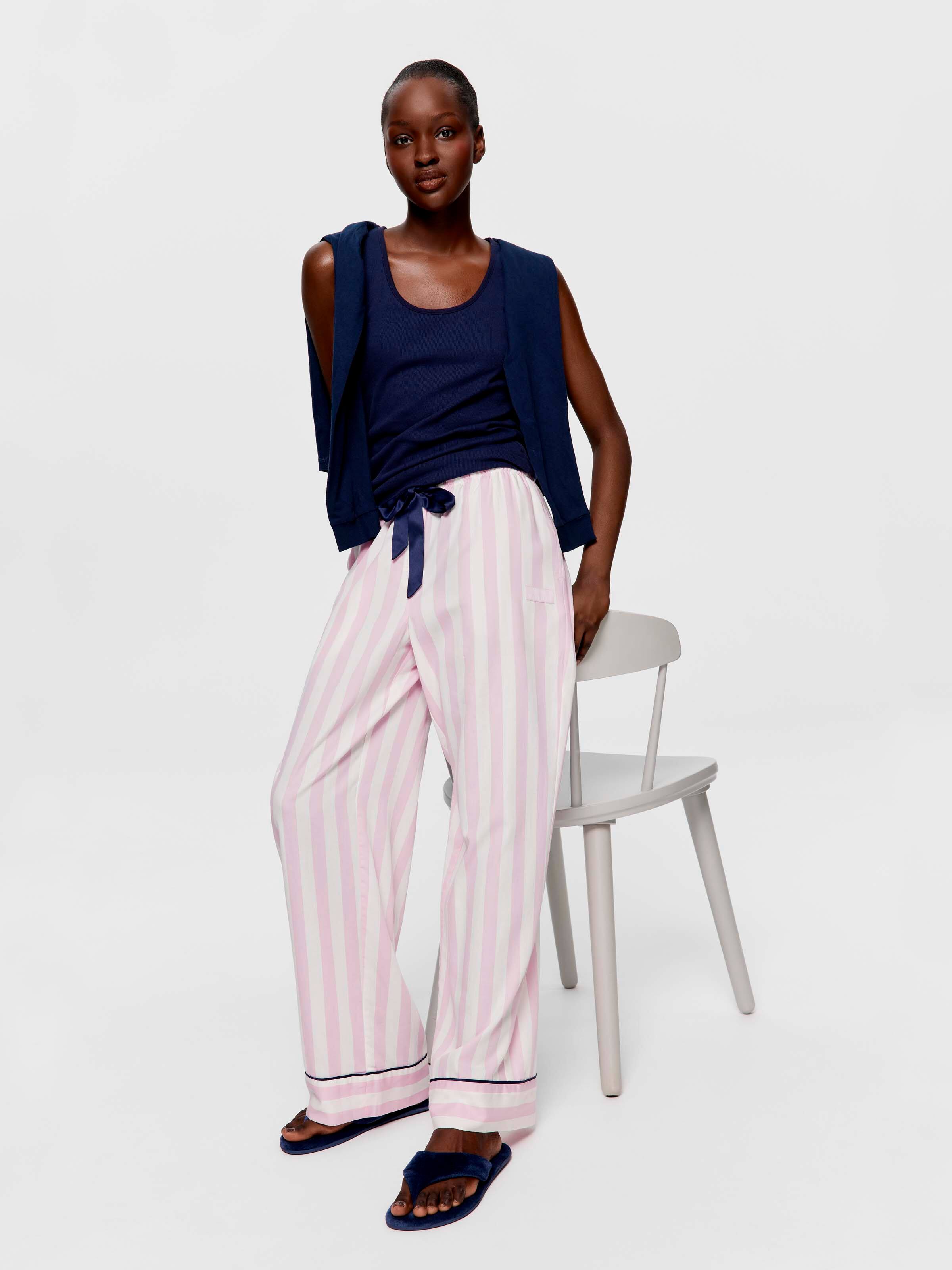 Lilac Stripe Classic 100% Cotton Pj Bottom