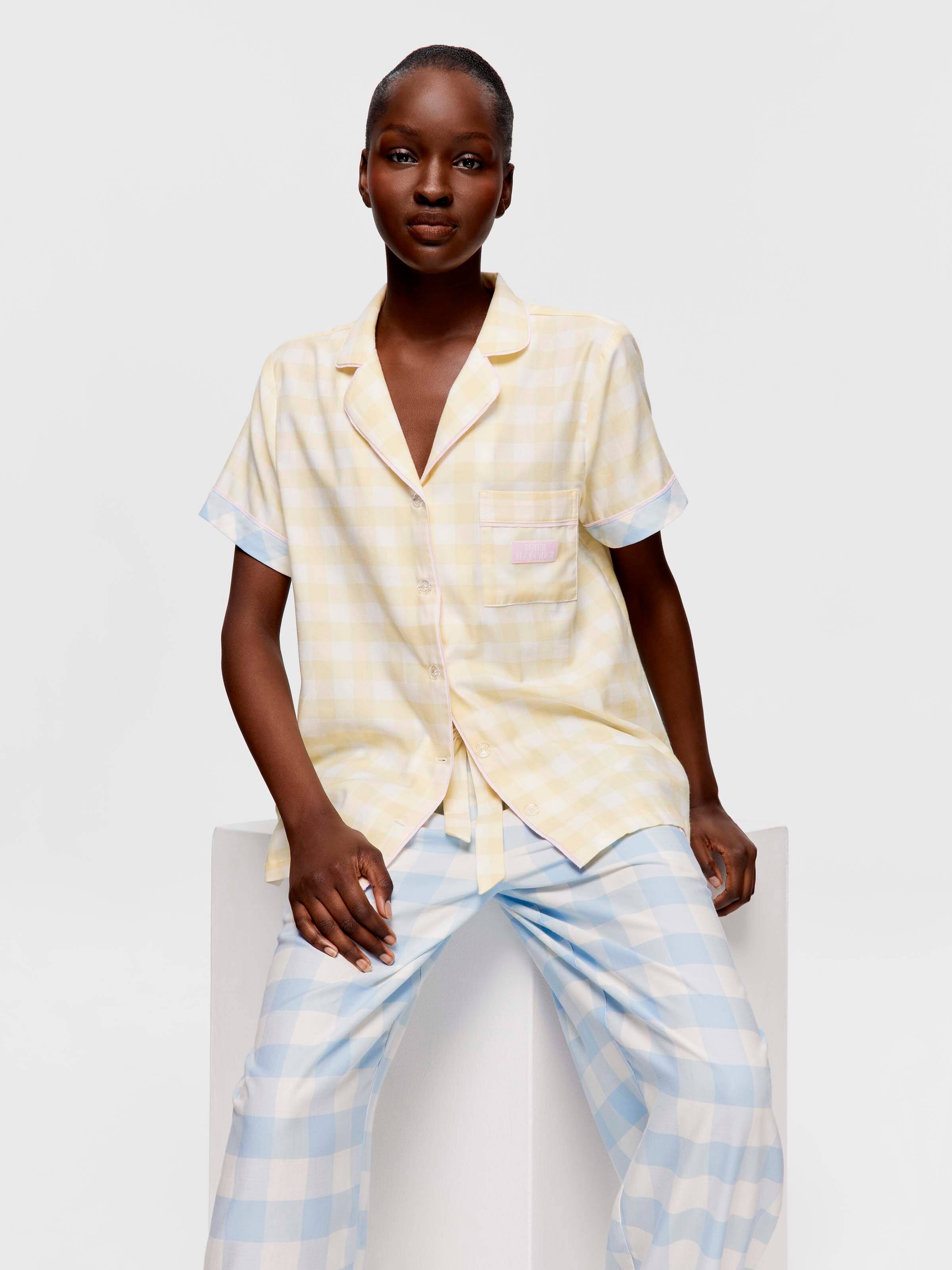 Blue Gingham 100% Cotton Pj Bottom