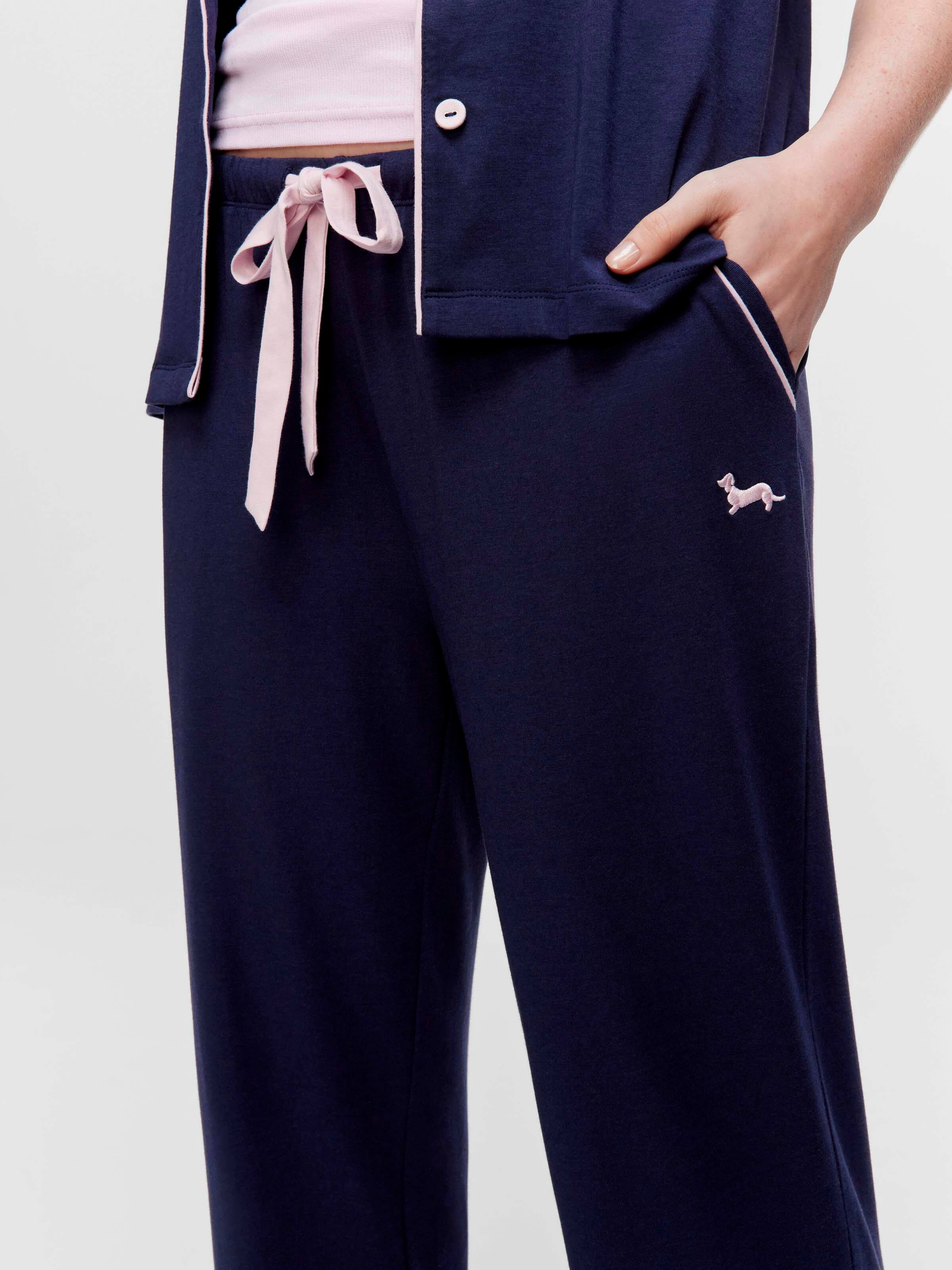 Navy Bamboo Jersey Pj Bottom