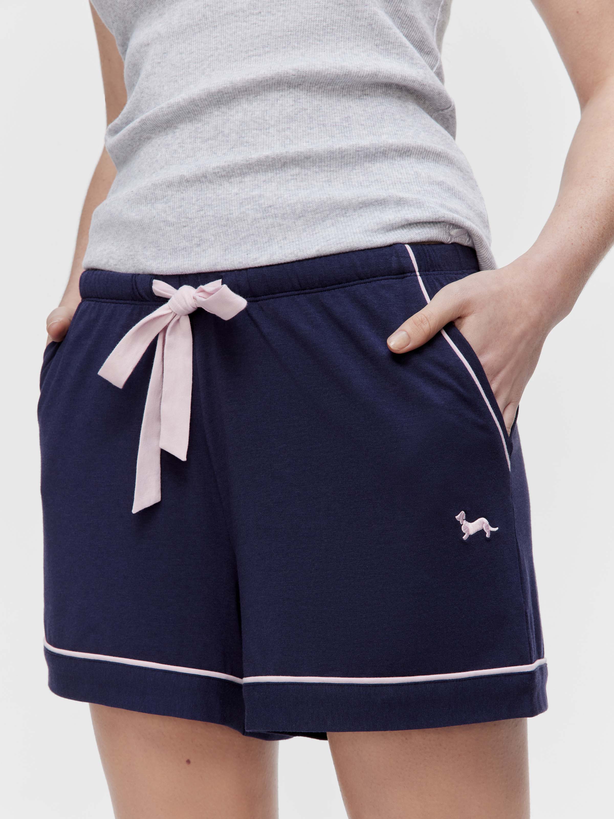 Navy Bamboo Jersey Pj Short