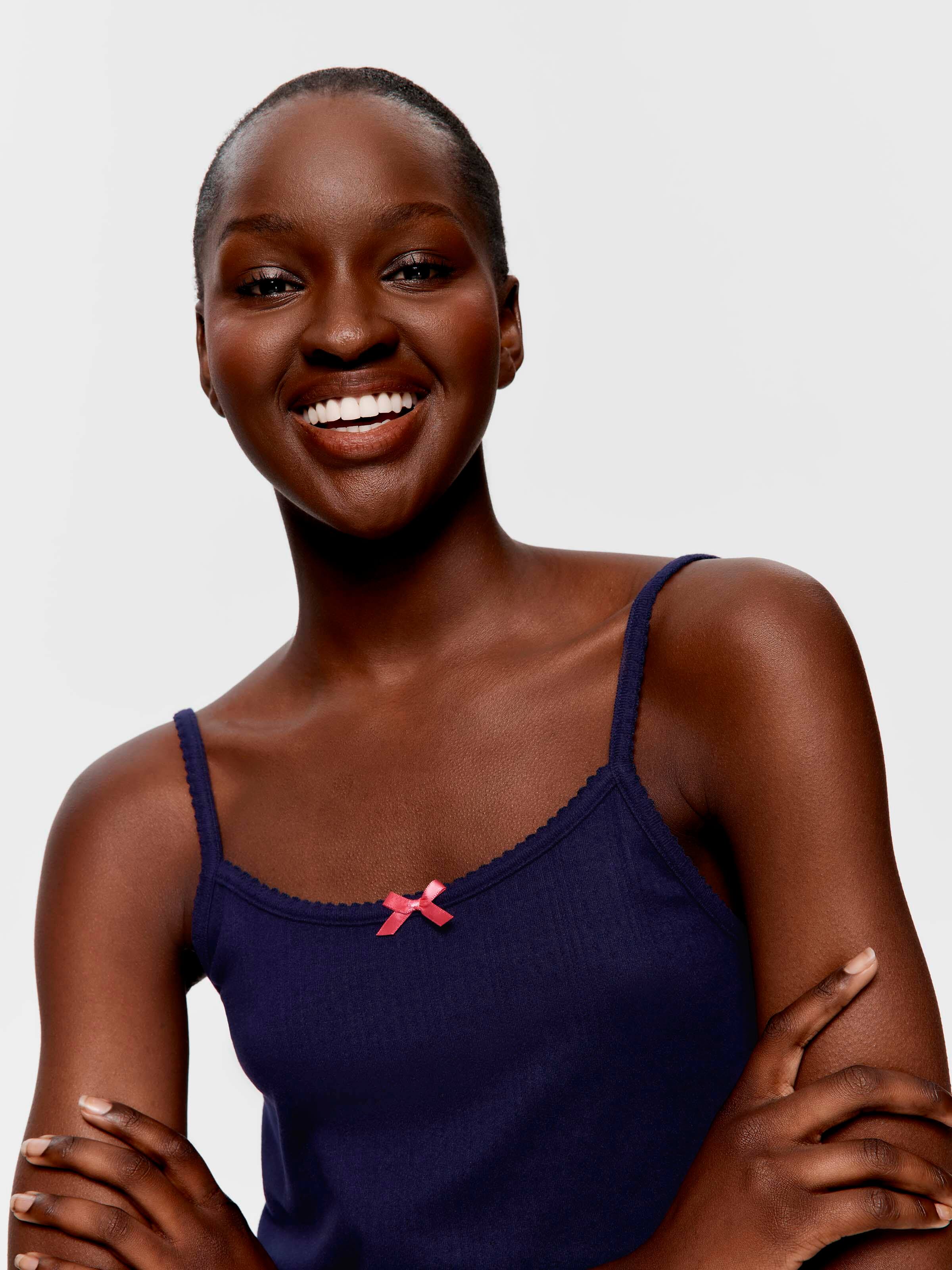 Navy Pointelle Tank Top