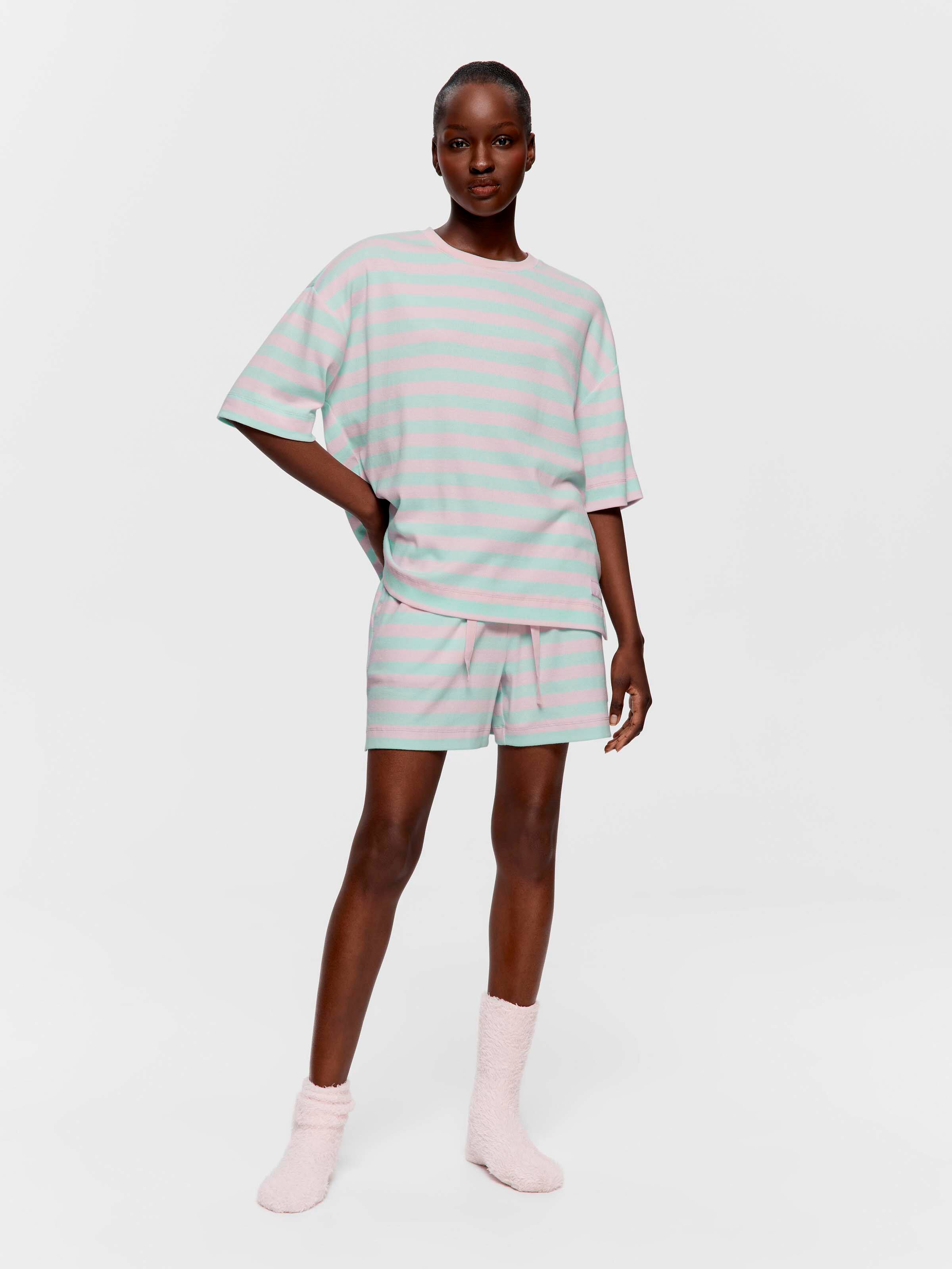 Pink Green Stripe Tshirt