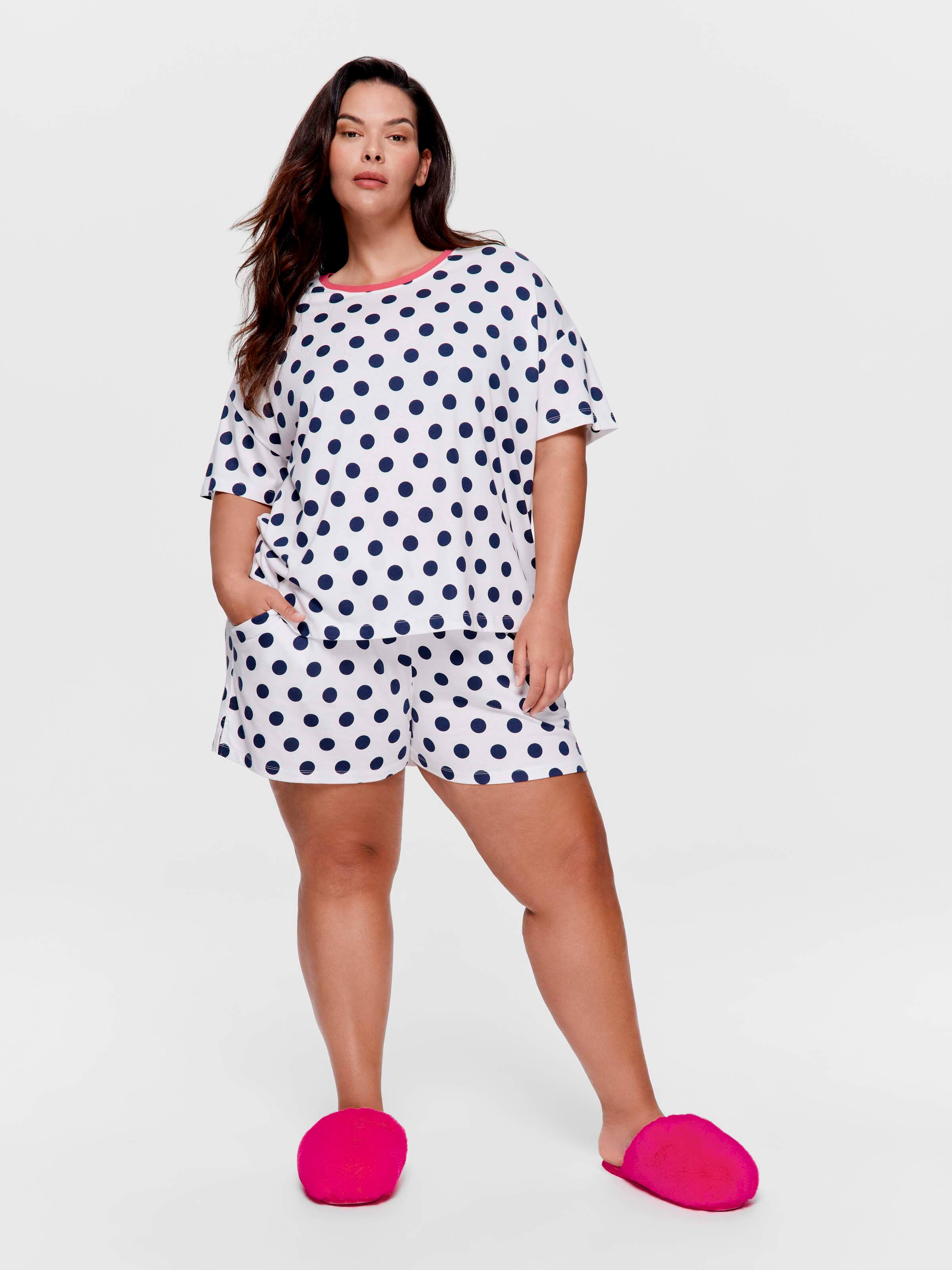 P.A. Plus Navy Spot Oversized Top