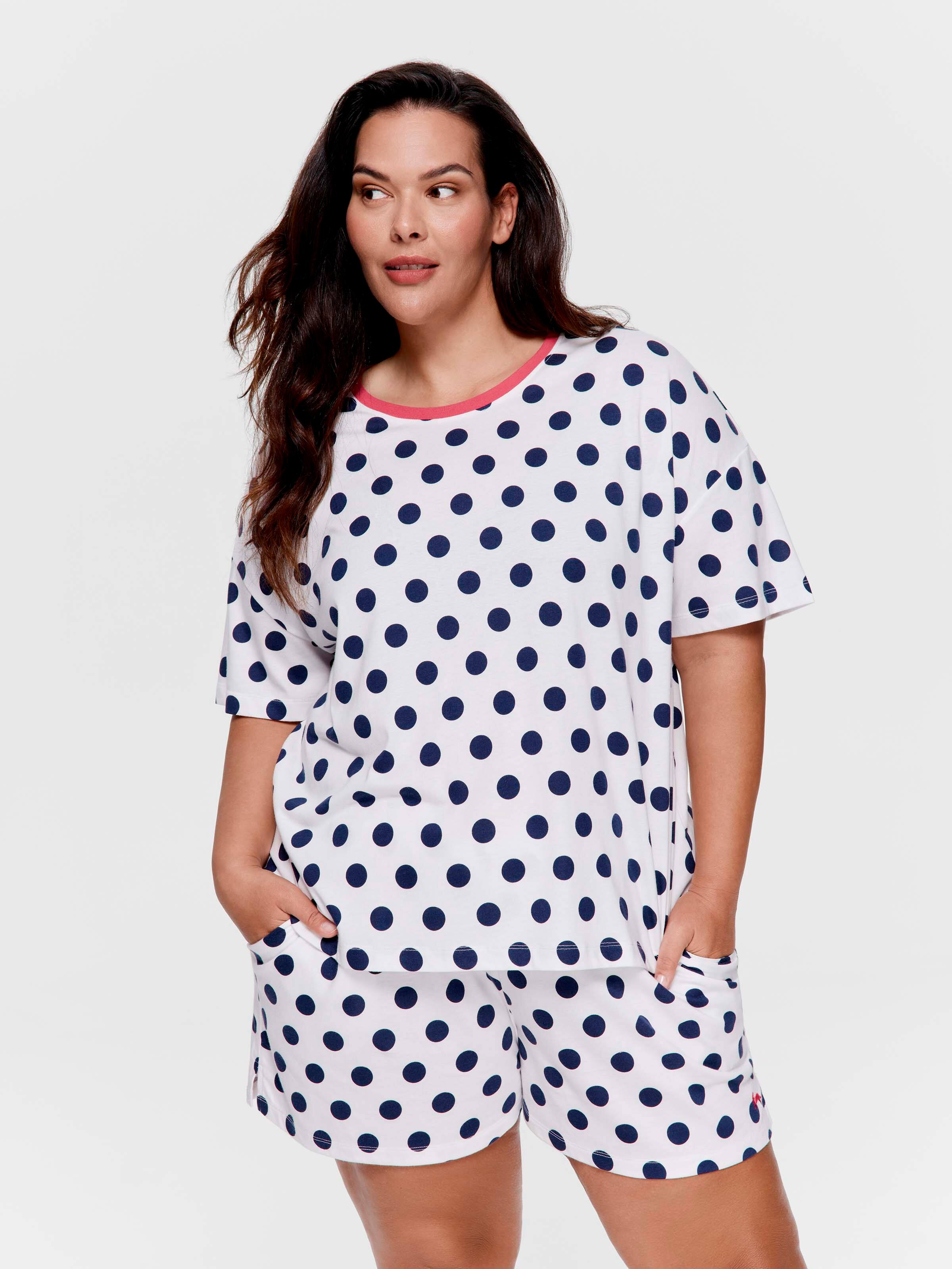 P.A. Plus Navy Spot Oversized Top