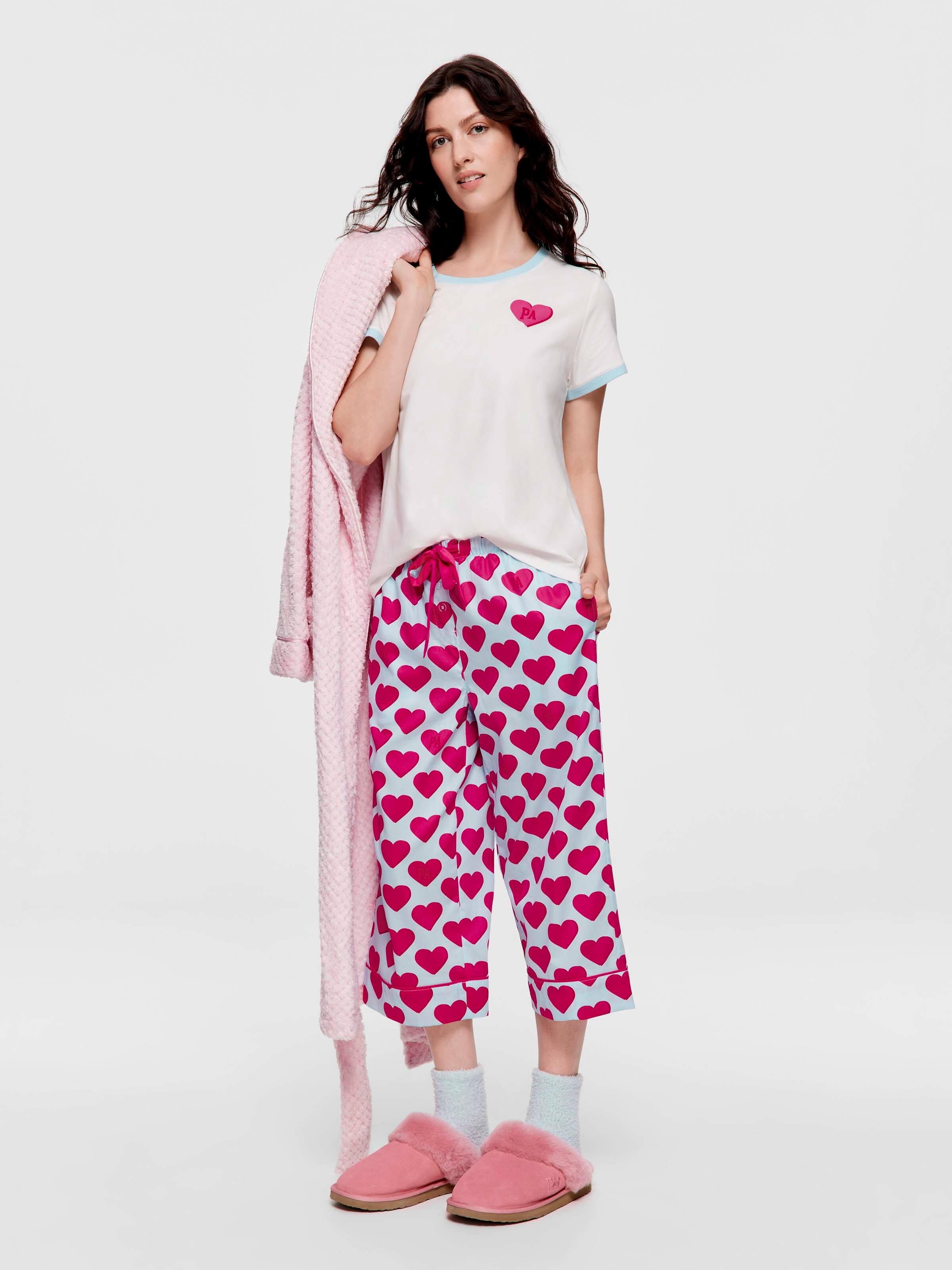 Hearts 100% Cotton 3/4 Length Pj Bottom