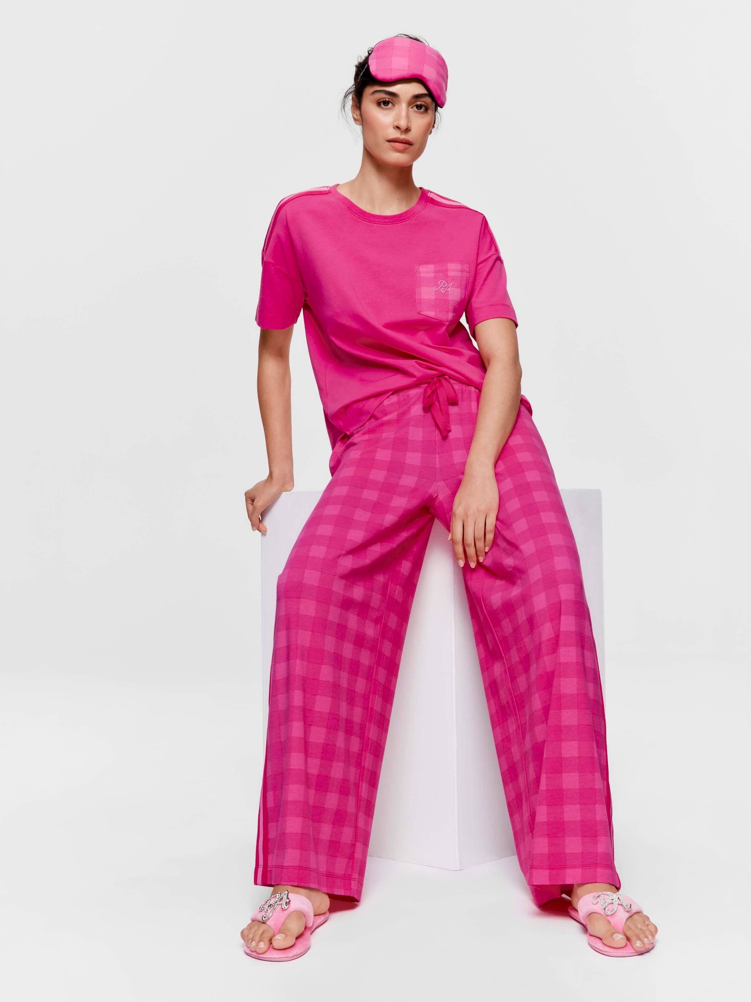 Pink Gingham Wide Pj Bottom