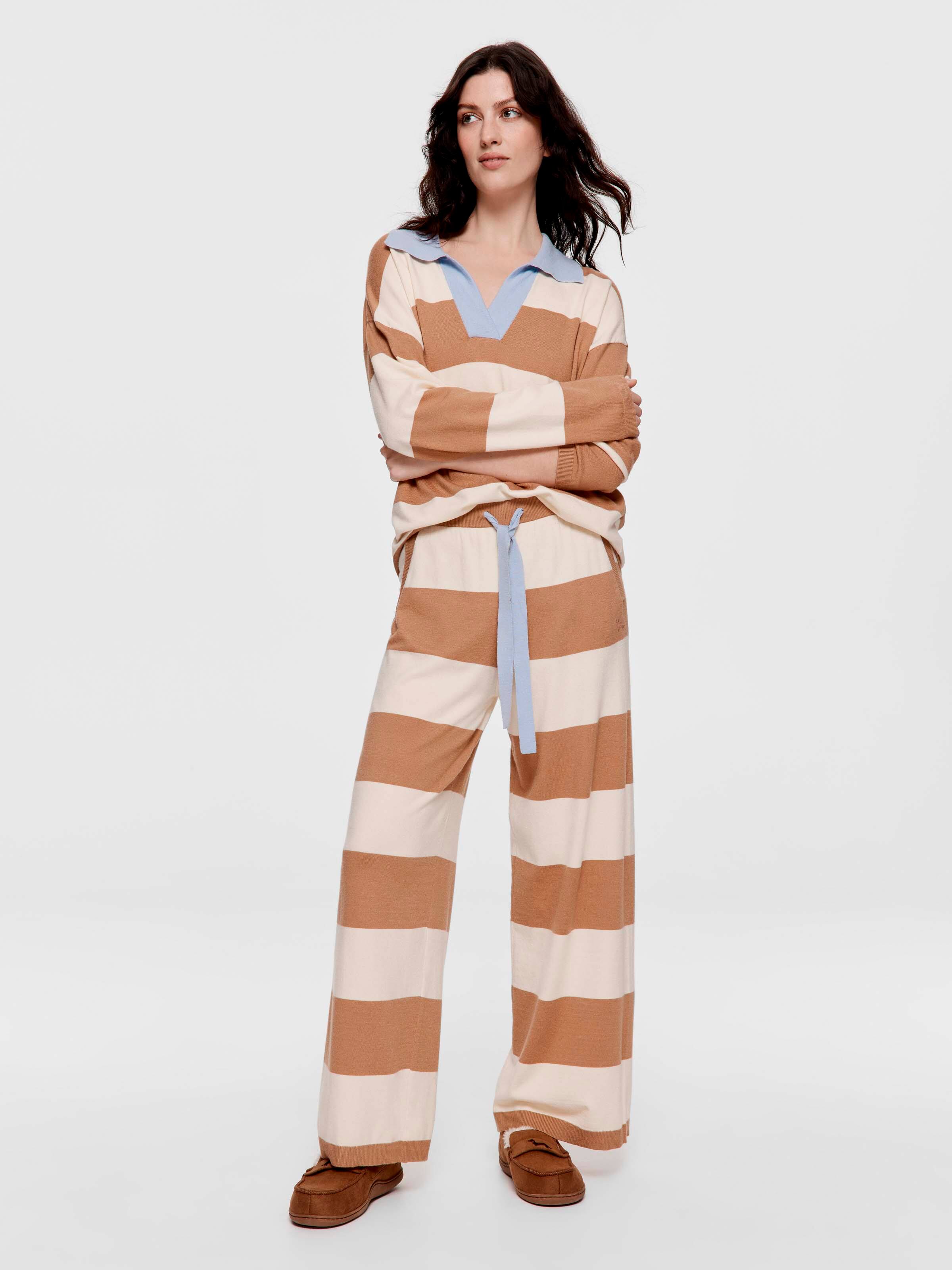Soft Knit Stripe Straight Leg Pj Bottom