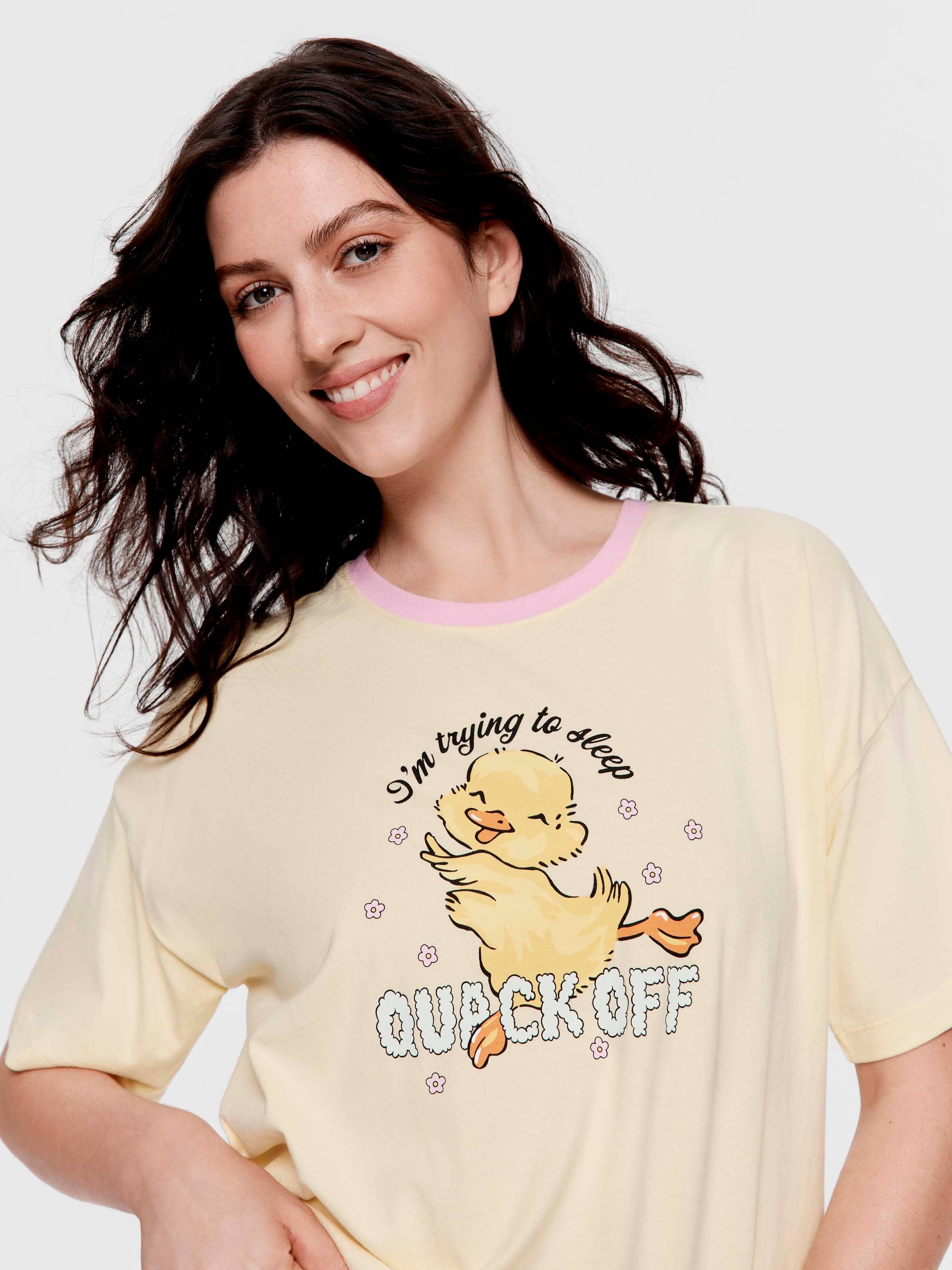 Quack Off 100% Cotton Oversized Tshirt