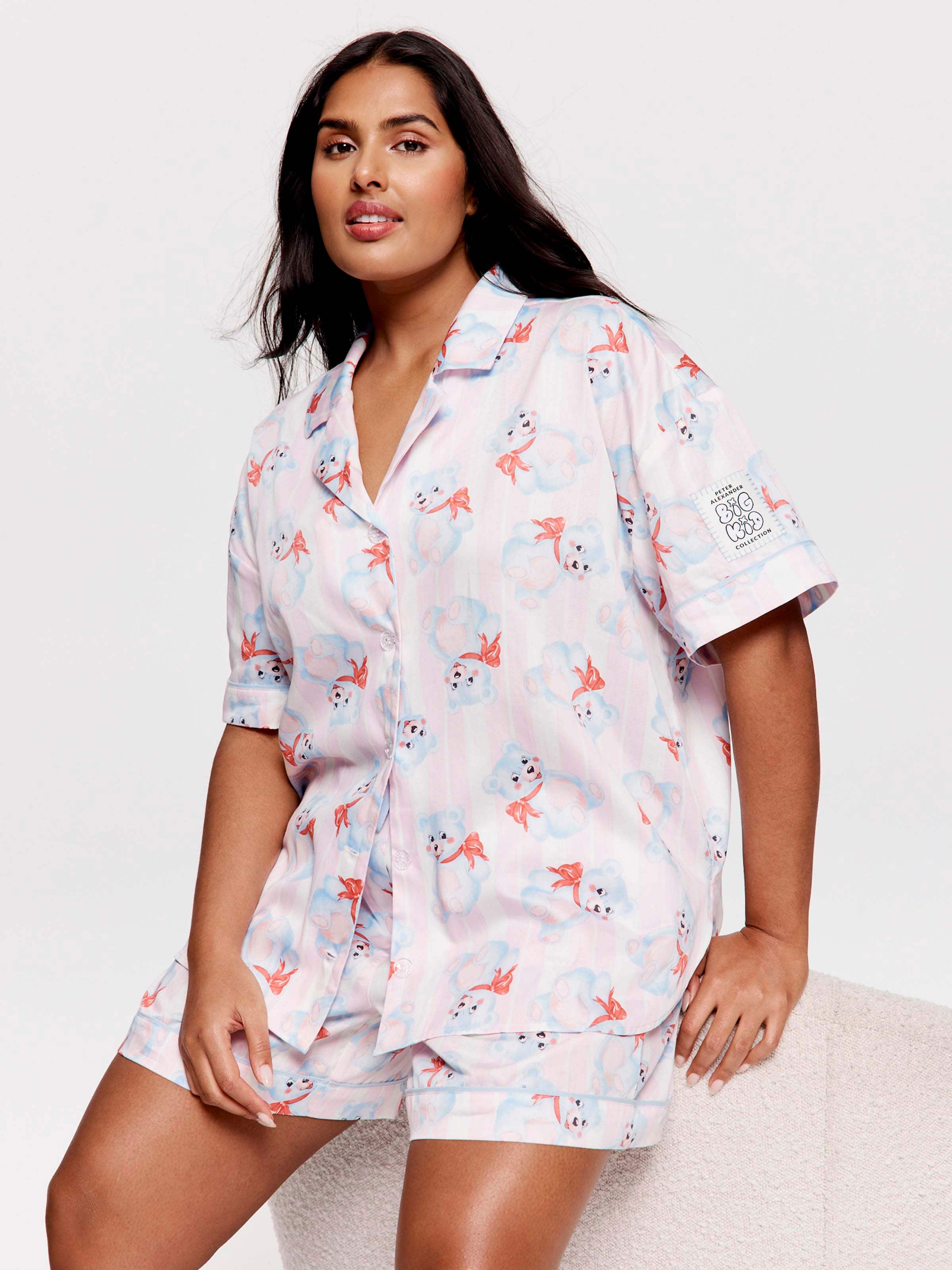 P.A. Plus Teddy Bear 100% Cotton Shortie Pj Set
