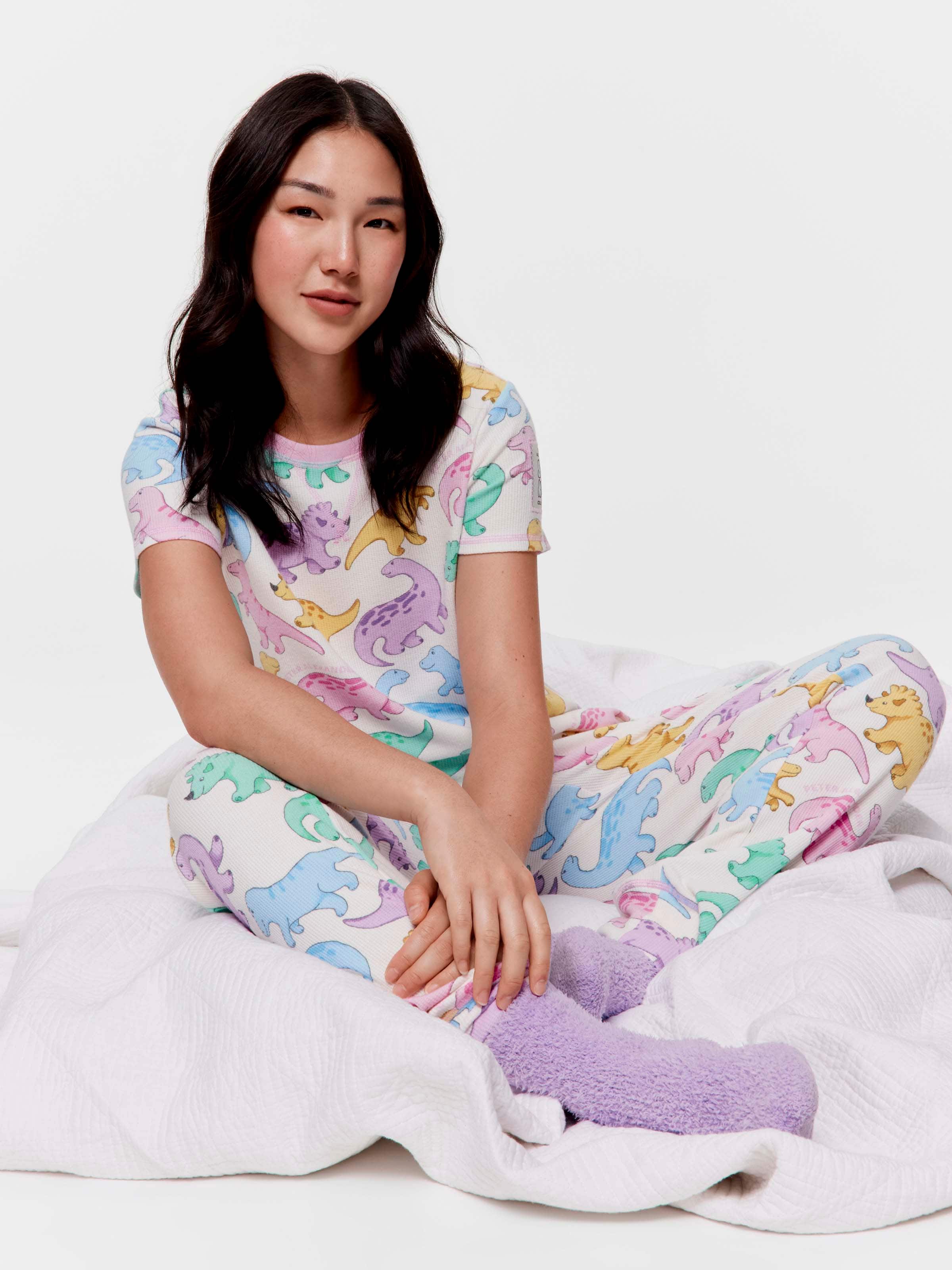 Dinosaur Big Kid Waffle Pj Set