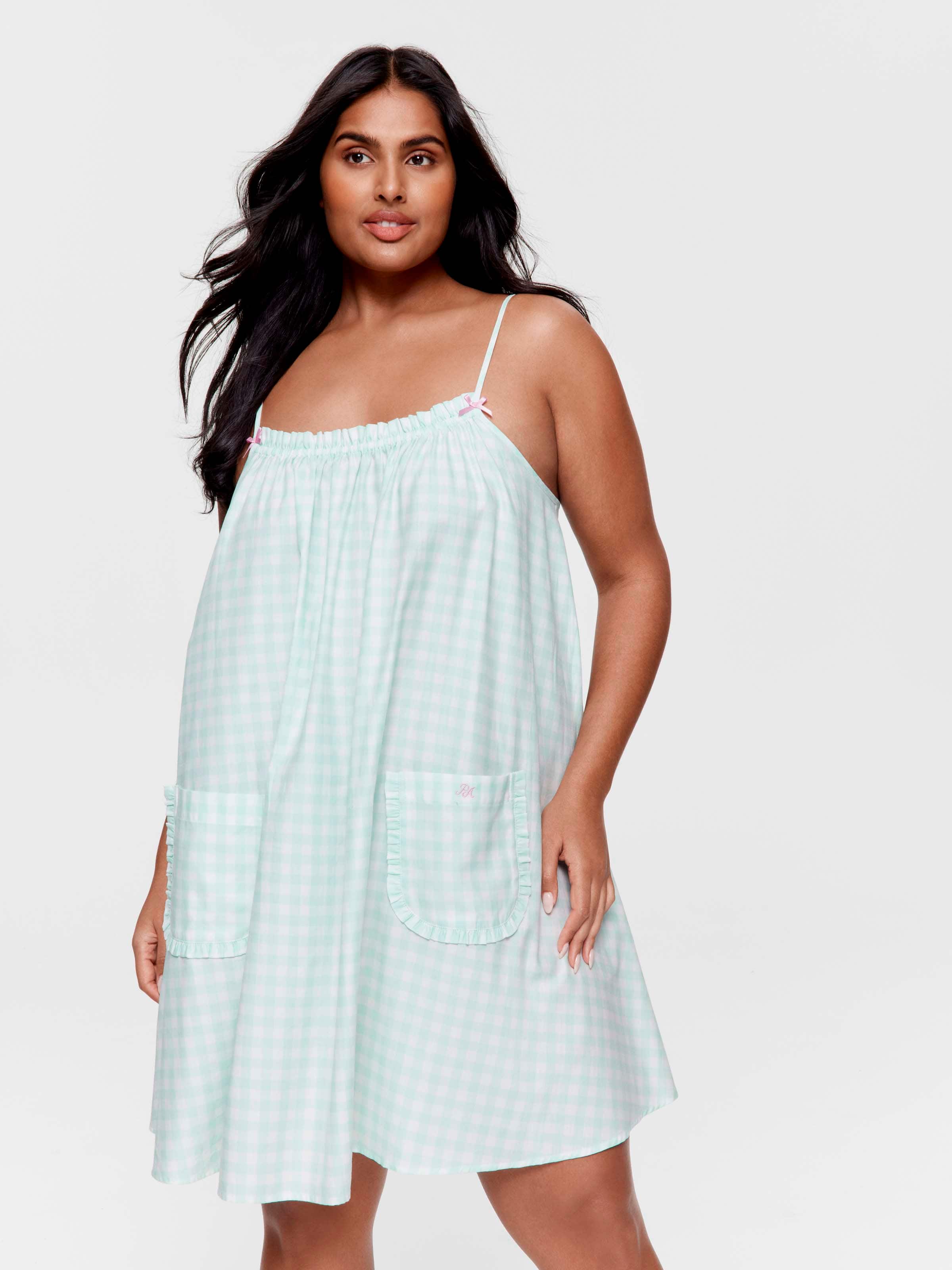 P.A. Plus Gingham Fashion 100% Cotton Nightdress