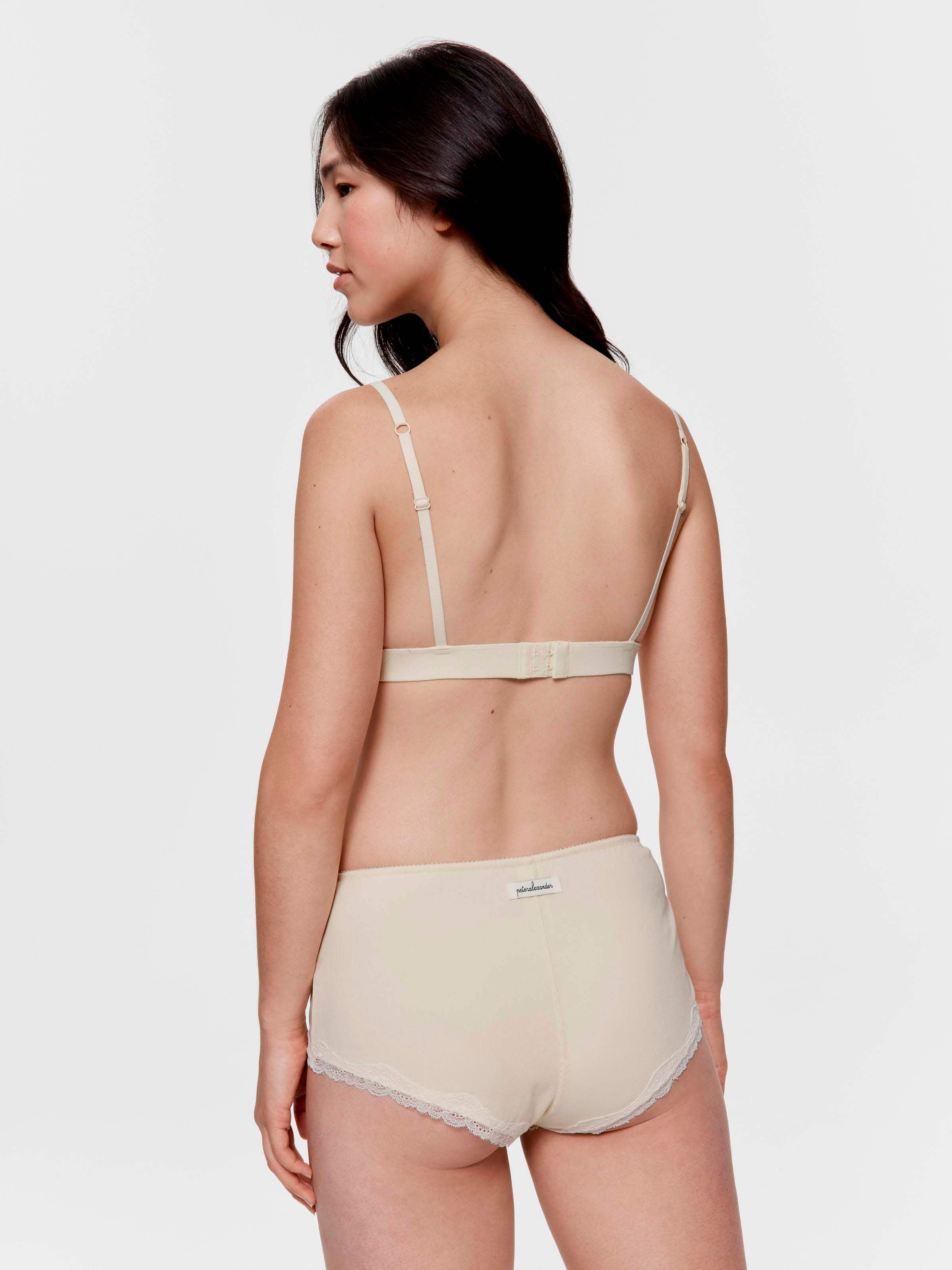 Butter Bamboo Rib Lace Trim Brief