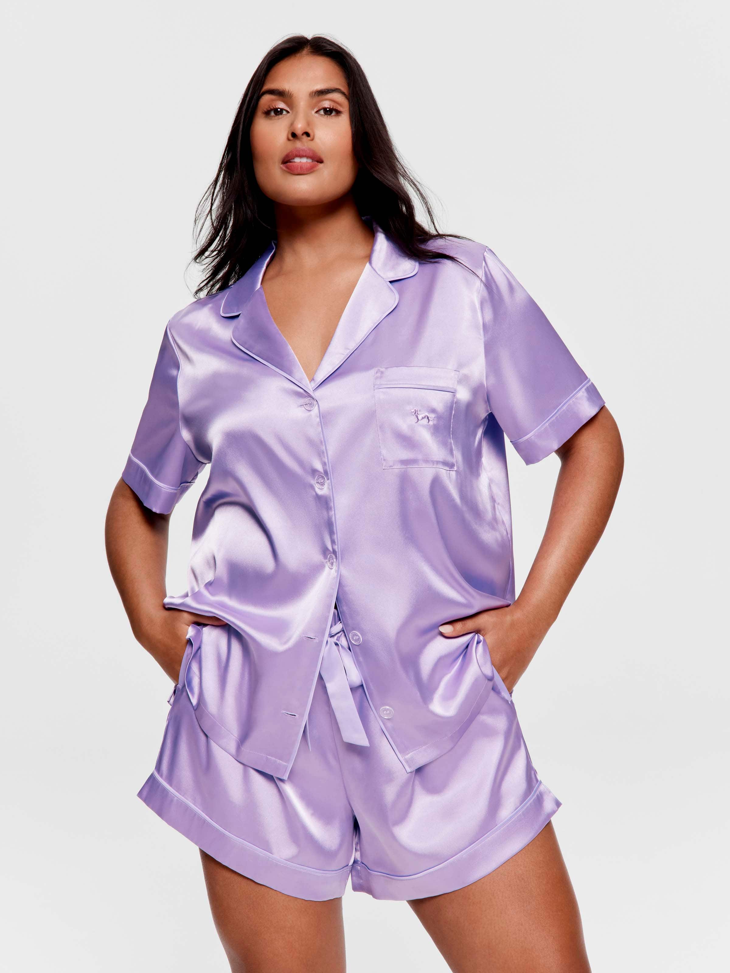 P.A. Plus Iris Satin Chic Shortie Pj Set