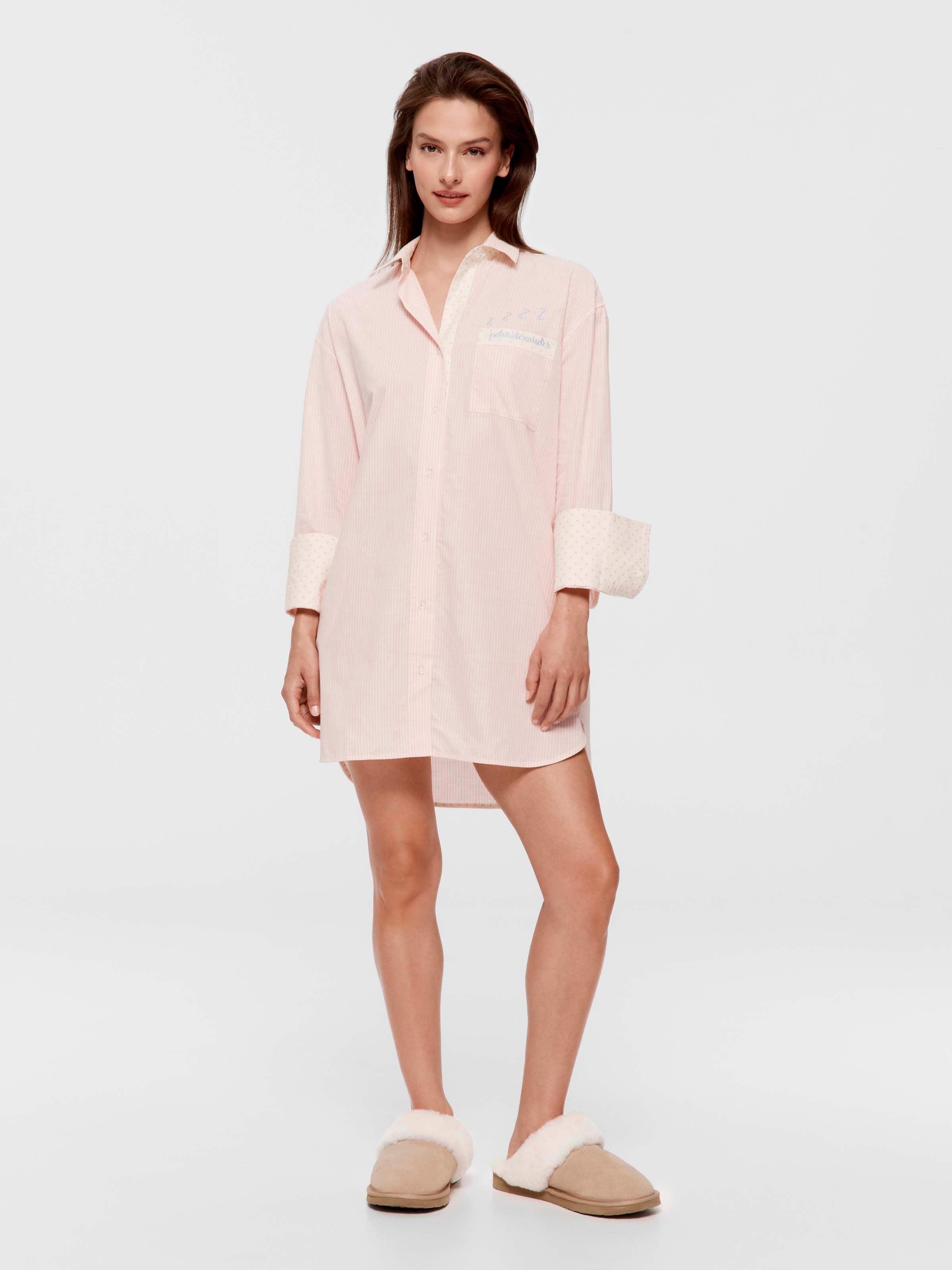Spot Stripe 100% Cotton Nightshirt