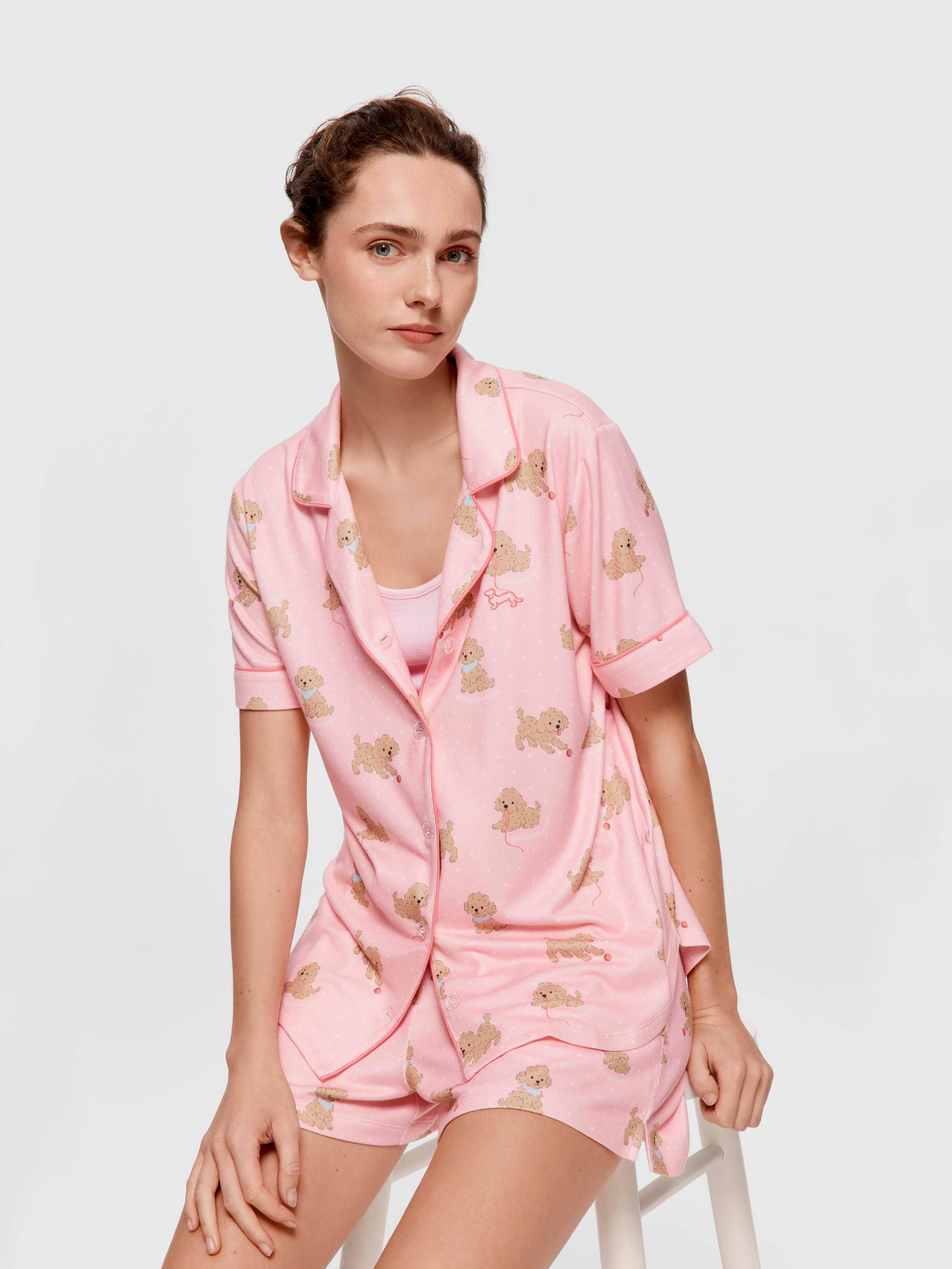 Playful Puppy Plush Shortie Pj Set