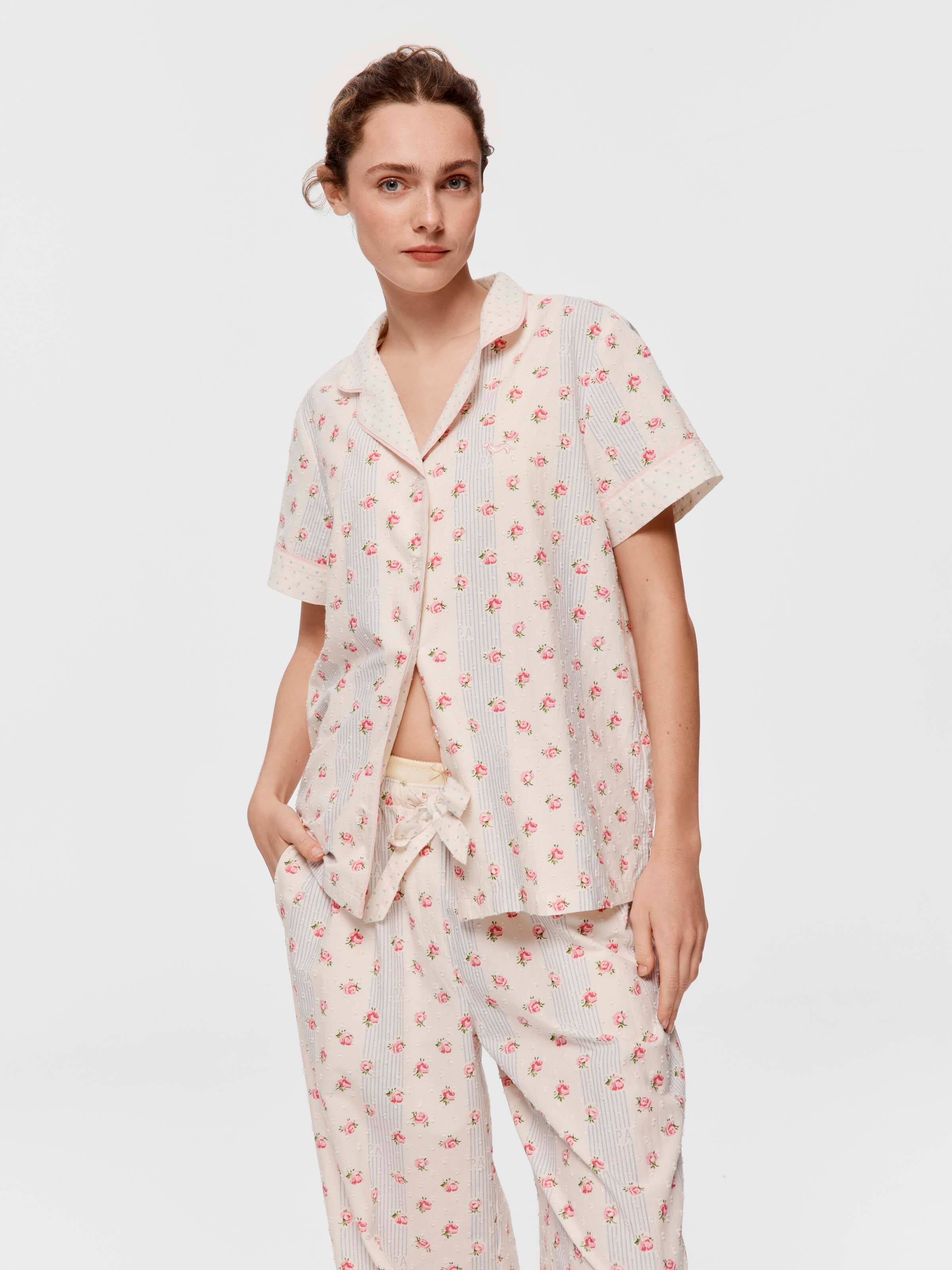 Floral Stripe 100% Cotton Pj Set
