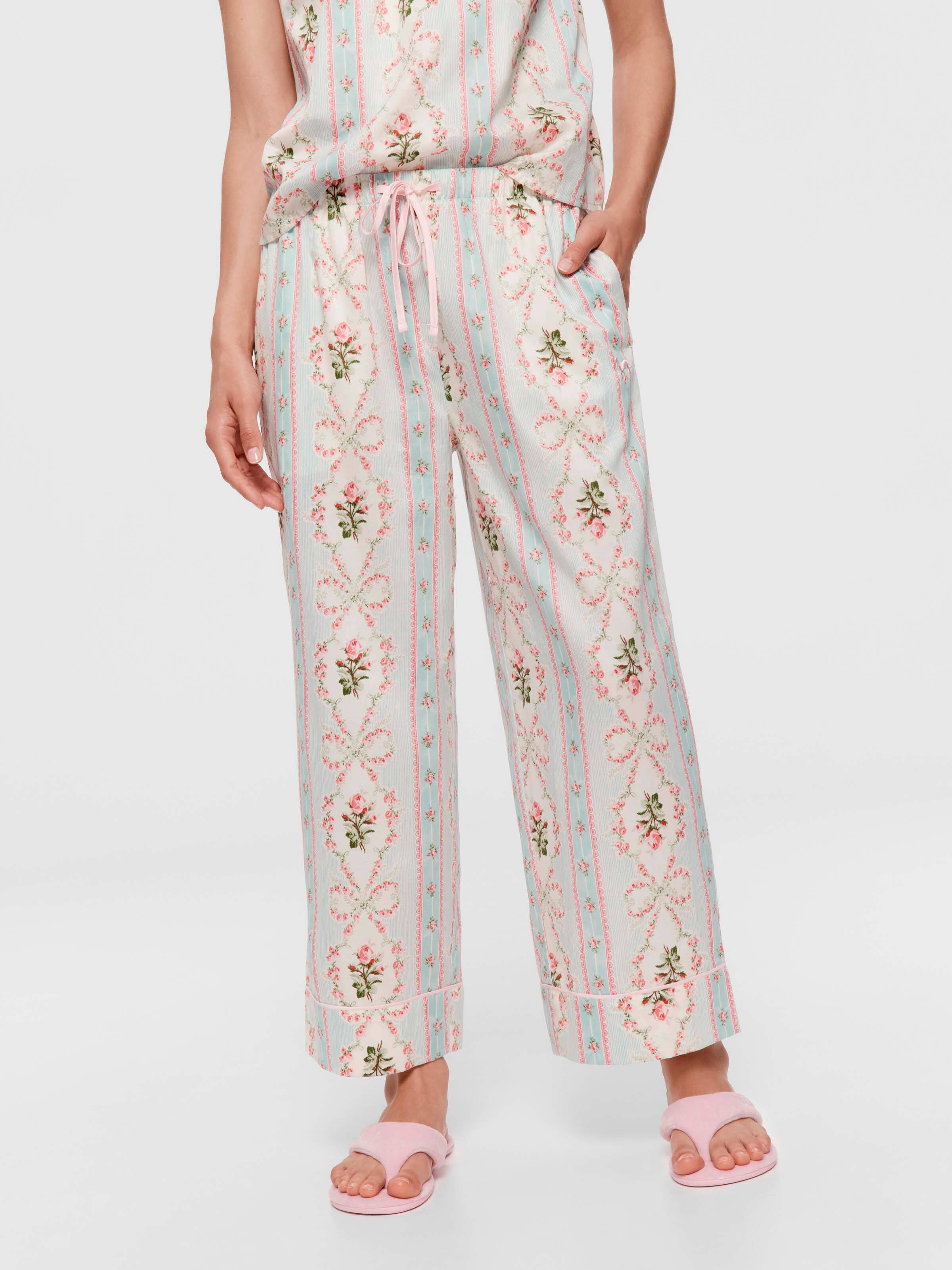 Vintage Floral 100% Cotton 7/8 Length Pj Bottom