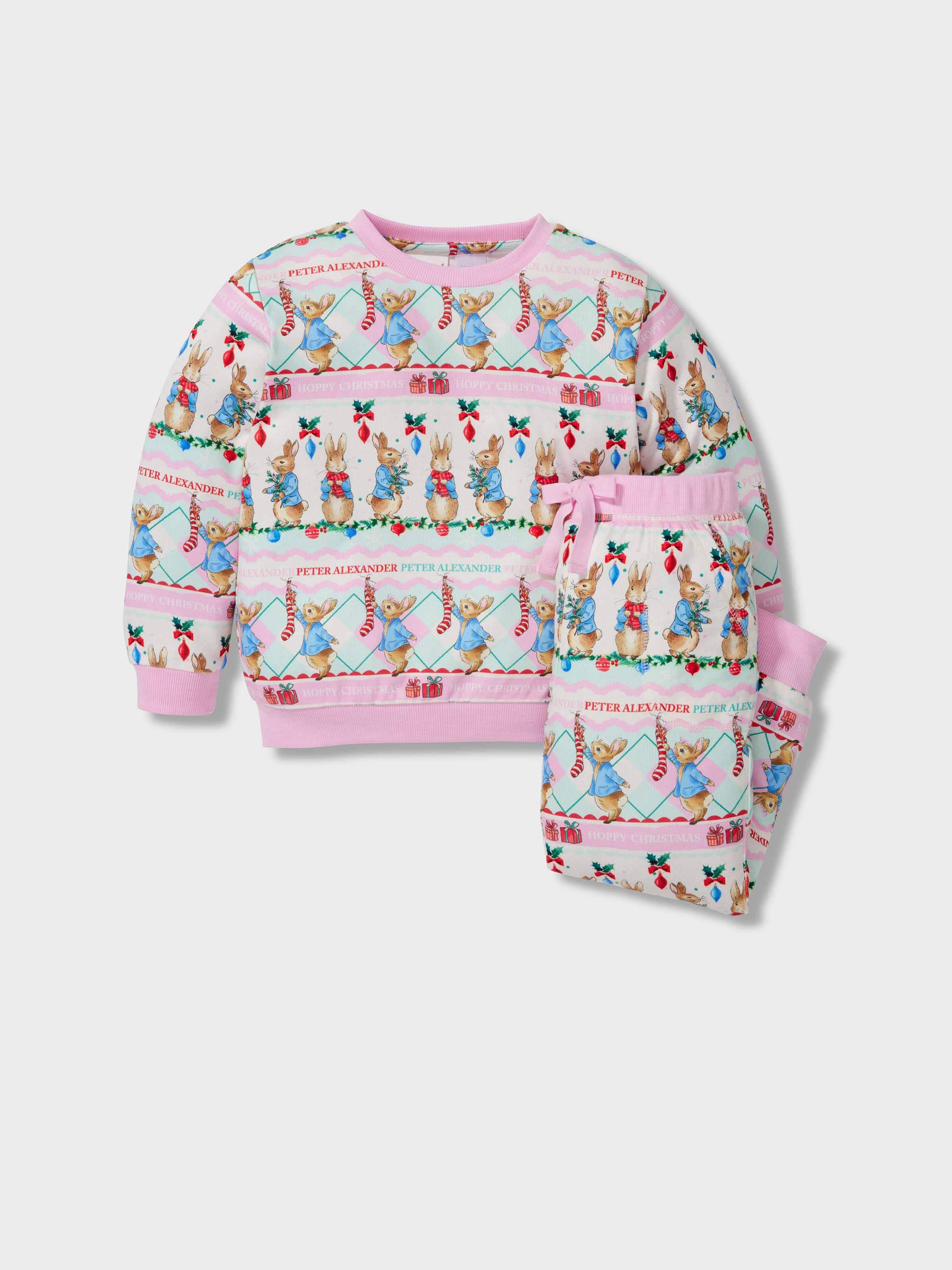 Jnr Girls Peter Rabbit Christmas Plush Long Pj Set