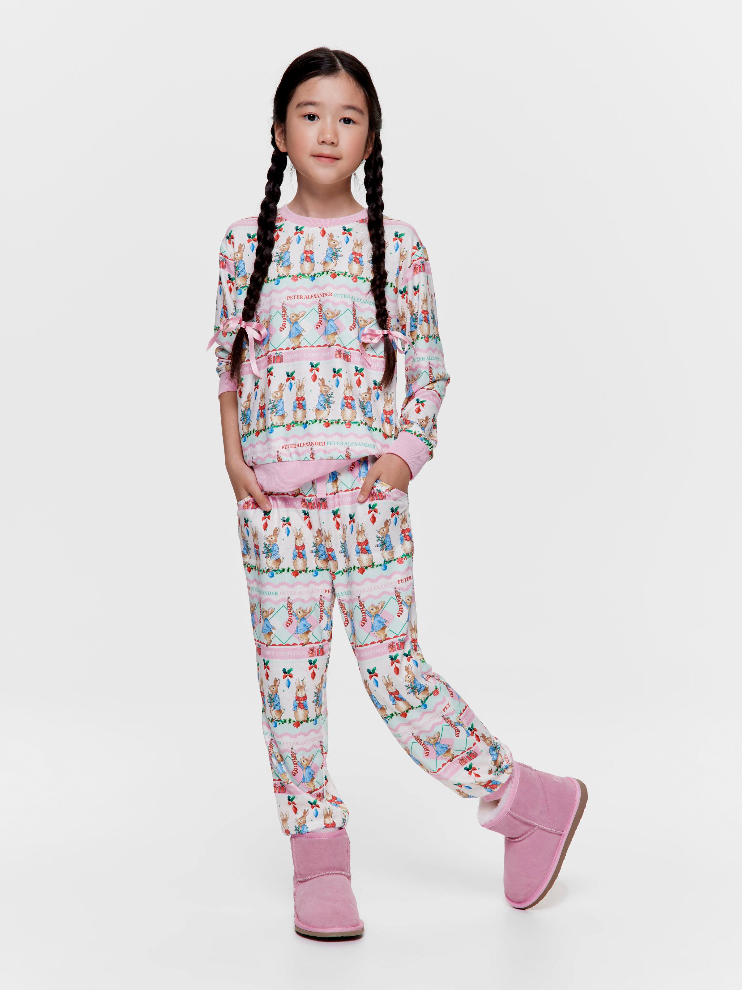 Girls Peter Rabbit Christmas Plush Long Pj Set